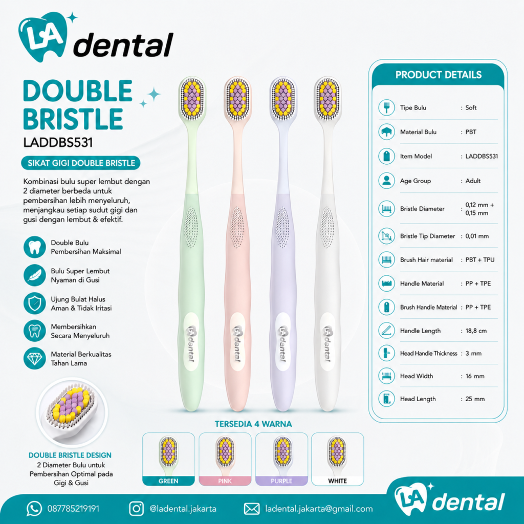Sikat Gigi Dewasa DOUBLE BRISTLE SERIES